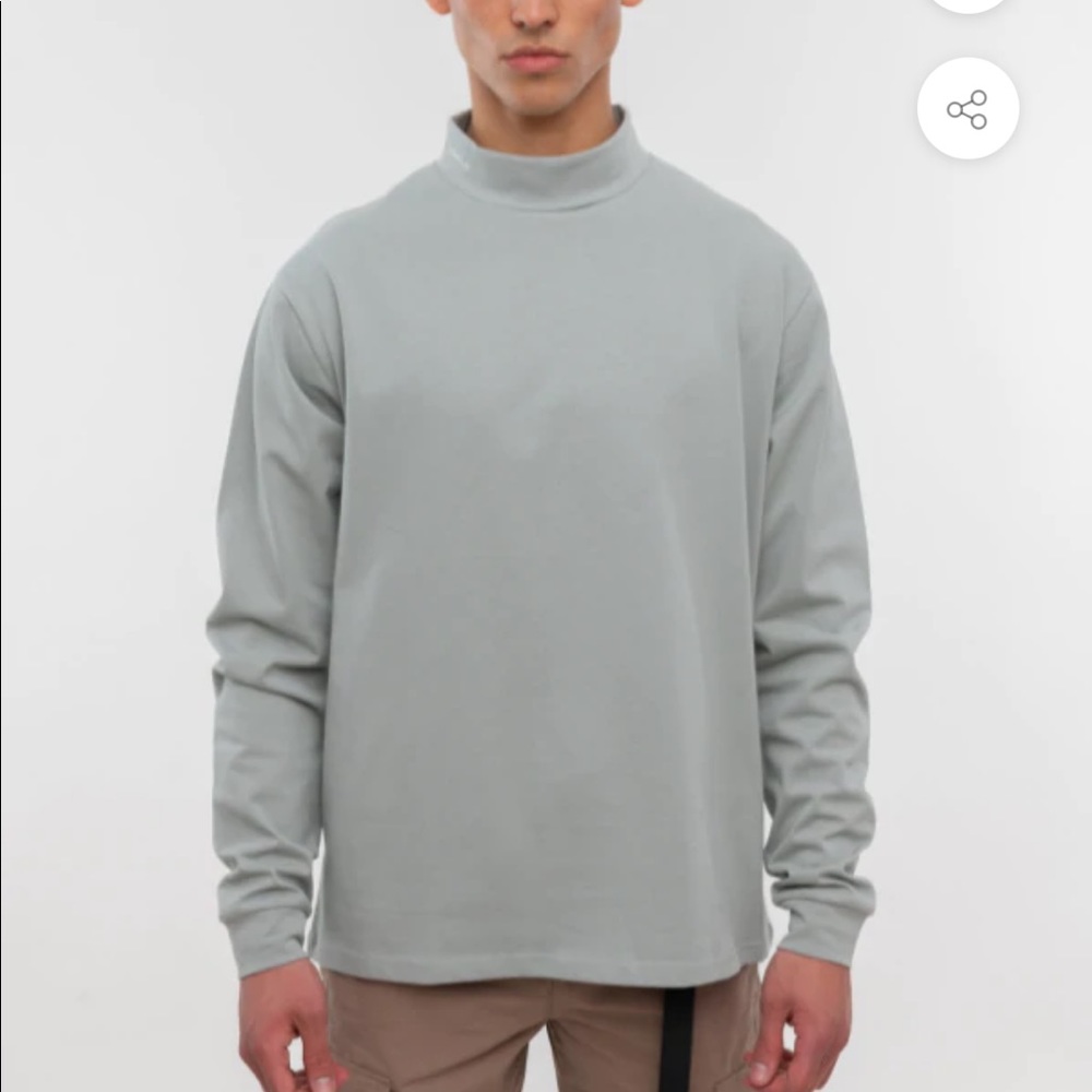 Esntls essentials MOCK NECK LONG SLEEVE sage green shirt